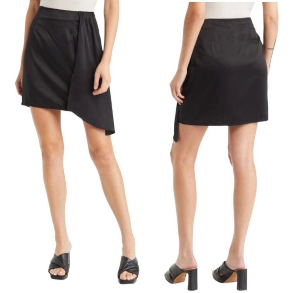 NWT Vero Moda Kayla Satin Mini Skirt Black XS